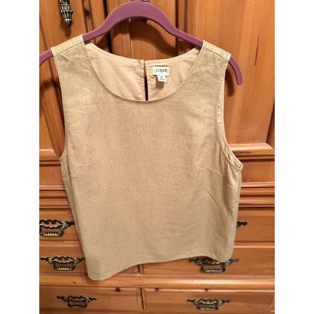 J Crew Gold Metallic Sleeveless Shell Size M NWOT